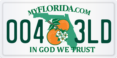 FL license plate 0043LD