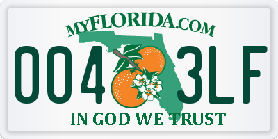 FL license plate 0043LF