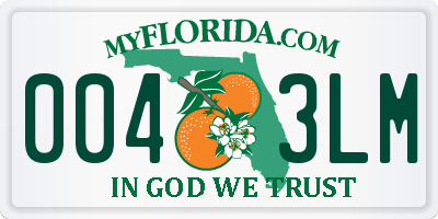 FL license plate 0043LM