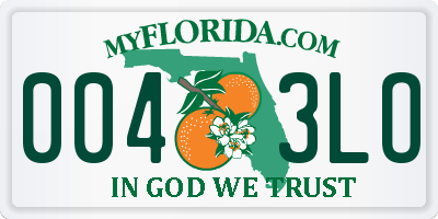 FL license plate 0043LO