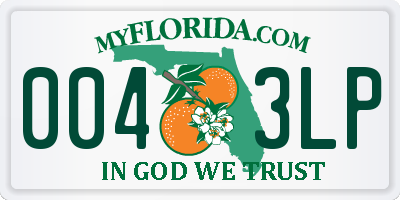 FL license plate 0043LP