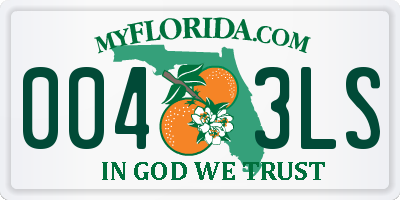 FL license plate 0043LS