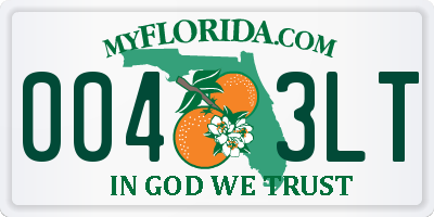FL license plate 0043LT