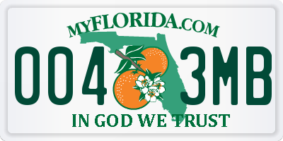 FL license plate 0043MB