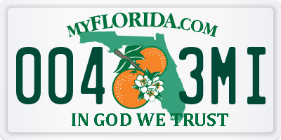 FL license plate 0043MI
