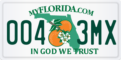FL license plate 0043MX