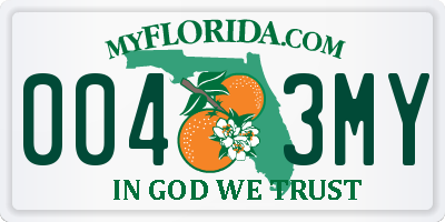 FL license plate 0043MY