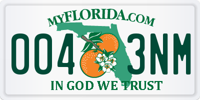 FL license plate 0043NM
