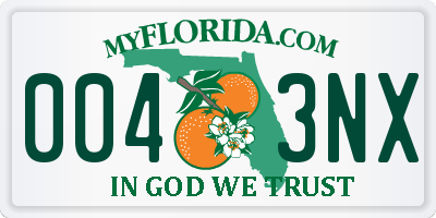 FL license plate 0043NX