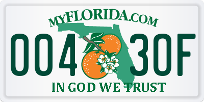 FL license plate 0043OF