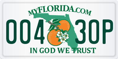 FL license plate 0043OP