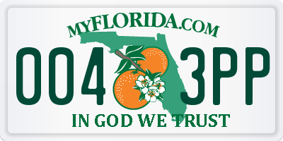 FL license plate 0043PP