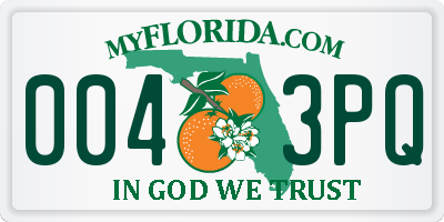 FL license plate 0043PQ