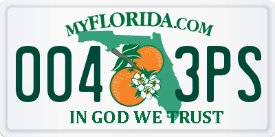 FL license plate 0043PS