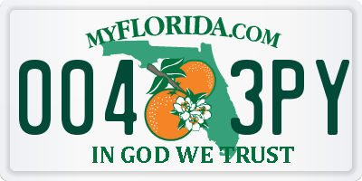 FL license plate 0043PY