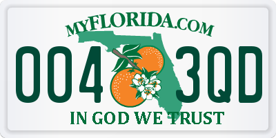 FL license plate 0043QD