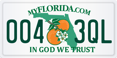 FL license plate 0043QL