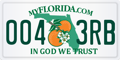 FL license plate 0043RB