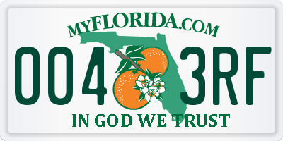 FL license plate 0043RF