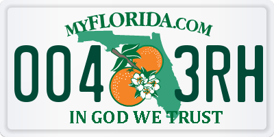 FL license plate 0043RH
