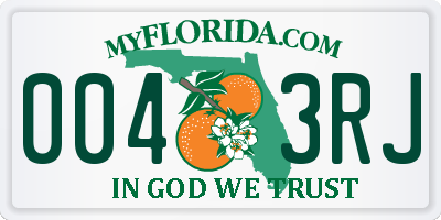 FL license plate 0043RJ