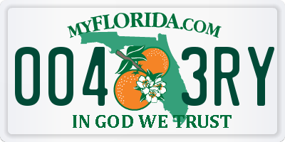FL license plate 0043RY