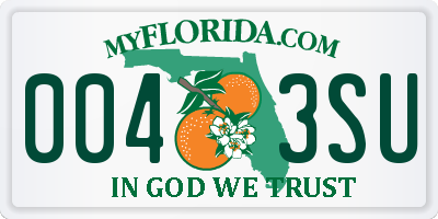 FL license plate 0043SU