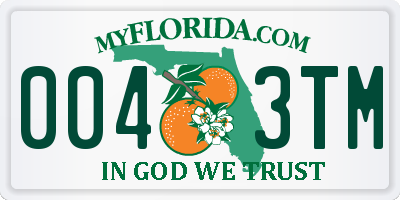 FL license plate 0043TM