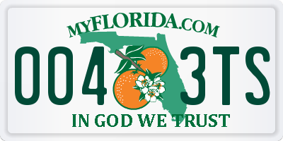 FL license plate 0043TS