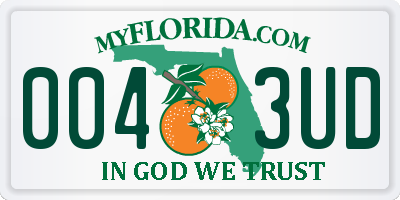 FL license plate 0043UD