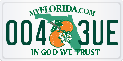 FL license plate 0043UE