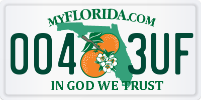 FL license plate 0043UF