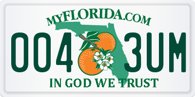 FL license plate 0043UM