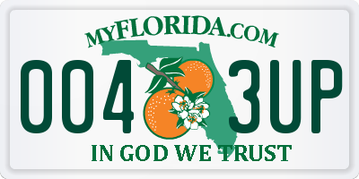 FL license plate 0043UP