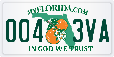 FL license plate 0043VA
