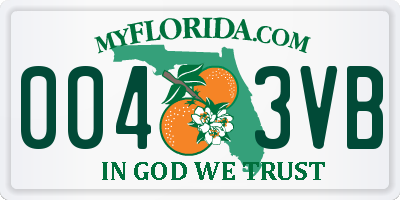 FL license plate 0043VB