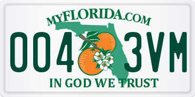 FL license plate 0043VM