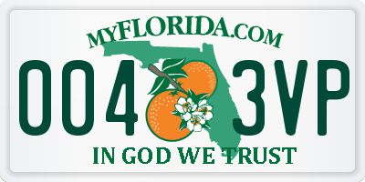 FL license plate 0043VP
