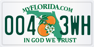 FL license plate 0043WH