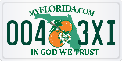 FL license plate 0043XI
