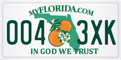 FL license plate 0043XK