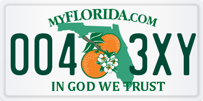FL license plate 0043XY