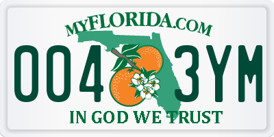 FL license plate 0043YM