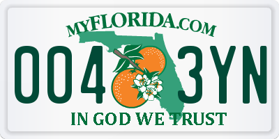 FL license plate 0043YN