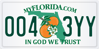 FL license plate 0043YY
