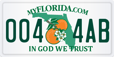 FL license plate 0044AB