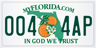 FL license plate 0044AP