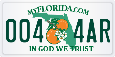 FL license plate 0044AR