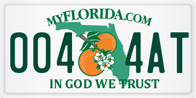 FL license plate 0044AT