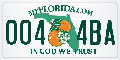 FL license plate 0044BA